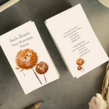Elegant Dandelion Clock på Cream-Affärskortet