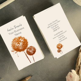Elegant Dandelion Clock på Cream-Affärskortet Visitkort