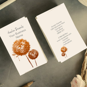 Elegant Dandelion Clock på Cream-Affärskortet Visitkort