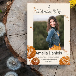 Elegant Dandelion Firande of Life Photo Card Inbjudningar