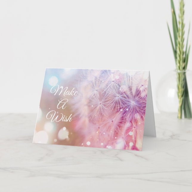 Elegant Dandelion gör en önskan Kort (Framsida)