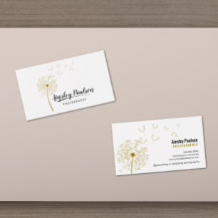 Elegant Dandelion Handskriftlig skriptkalligrafi Visitkort