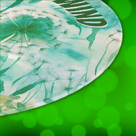Elegant Dandelion Monogram Grönt och vit |