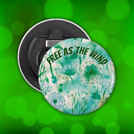 Elegant Dandelion Monogram Grönt och vit  | Flasköppnare