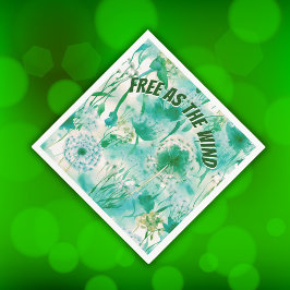 Elegant Dandelion Monogram Grönt och vit | Pappersservett