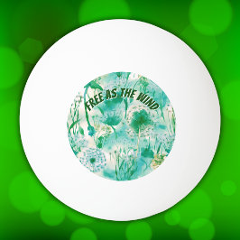 Elegant Dandelion Monogram Grönt och vit | Pingisboll