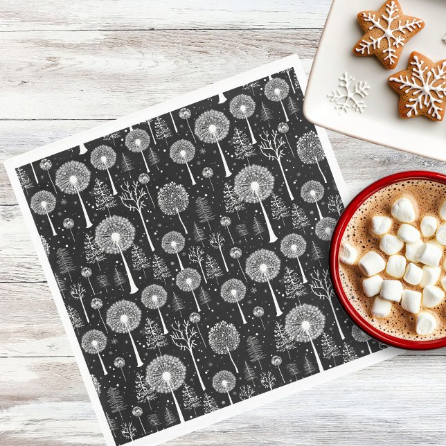 Elegant Dandelion och Julgran Pappersservett (Skapare uppladdad)