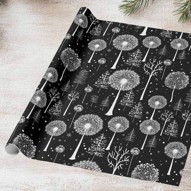 Elegant Dandelion och Julgran Presentpapper (Skapare uppladdad)