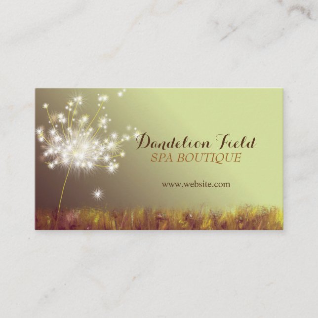 Elegant Dandelions Business Appointement Card Tidsbeställning Kort (Framsida)