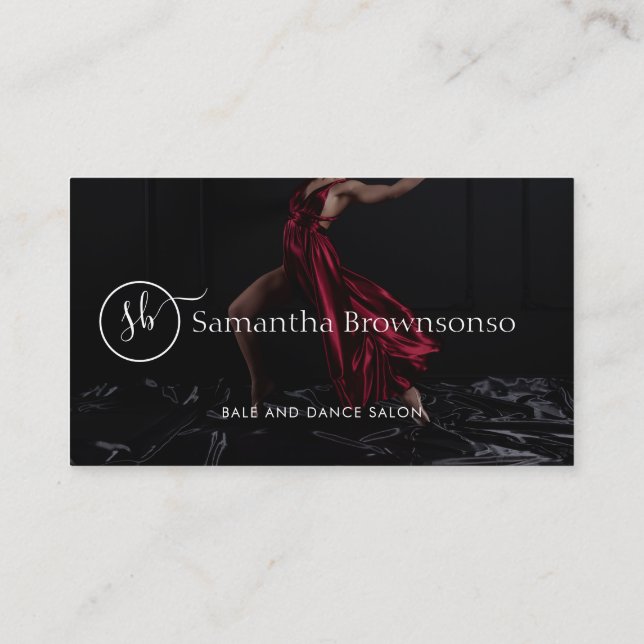 Elegant dansstudioinstruktör visitkort (Baksida)