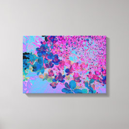 Elegant Dark Blue and Magenta Limelight Hydrangea Canvastryck