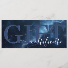 Elegant Dark Blue Navy Marble Gift Certificate Spara Datumet