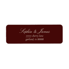 Elegant Dark Burgundy Wedding Return Address Returadress Etikett
