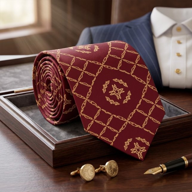 Elegant Dark Burgundy Wedding Tie, Modern Slips (Skapare uppladdad)
