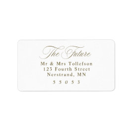 Elegant Dark Gold Wedding RSVP Return Address Adressetikett