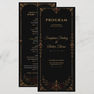 Elegant Dark Gothic Wedding Program