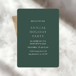 Elegant Dark Green Annual Holiday Party Inbjudningar