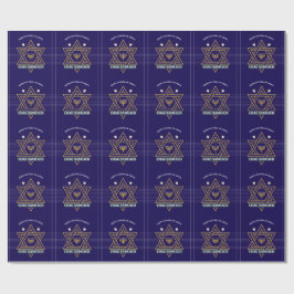Elegant Davidstjärna Hanukkah-inslagspapper Presentpapper