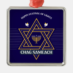 Elegant Davidstjärna Hanukkah-ornament Julgransprydnad Metall
