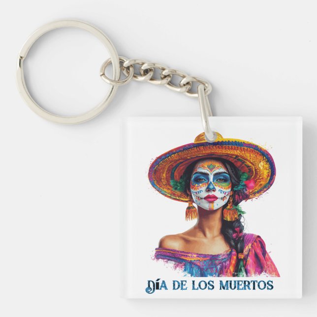 Elegant Day of the dead Sugar Skull Dam Colorful (Framsidan)