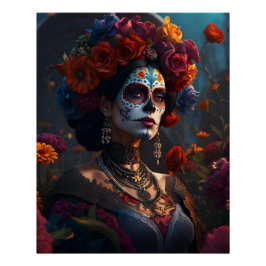 Elegant Day of the dead Vibrant Poster Perfect Poster