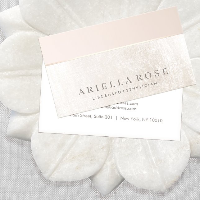 Elegant Day Spa and Salon  Rosa White Marble Visitkort (Skapare uppladdad)