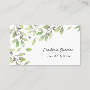 Elegant Day Spa och Salon Grönt Foliage, vattenf Visitkort