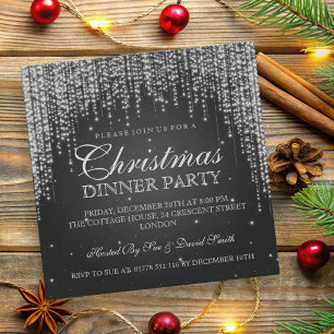Elegant Dazzle-Julfesten Black Inbjudningar