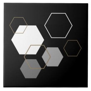 Elegant deco art modern klassisk geometrisk svart kakelplatta