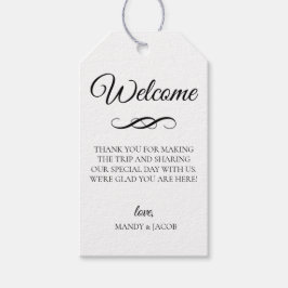 Elegant Deco Flourish Bröllop Välkomstpåse Presentetikett