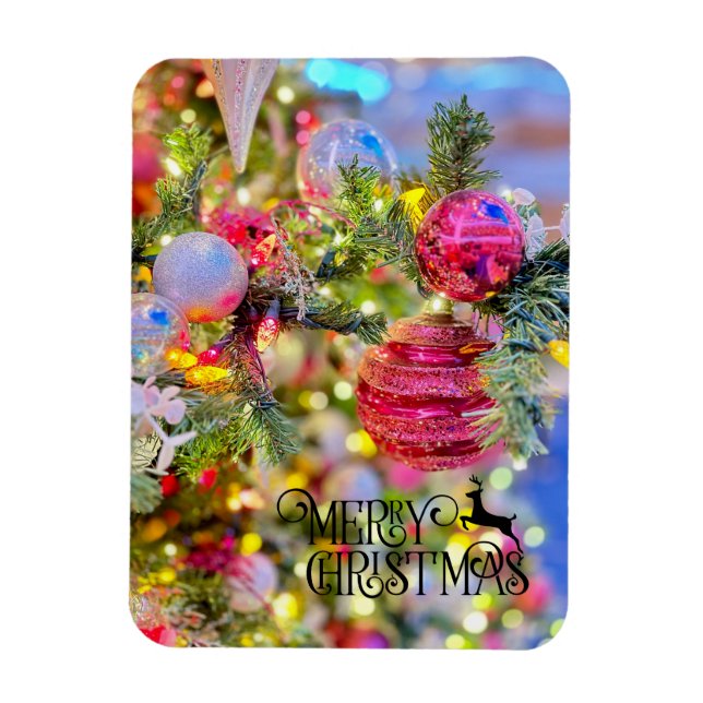 Elegant Decorated Christmas Tree Holiday Magnet (Vertikal)