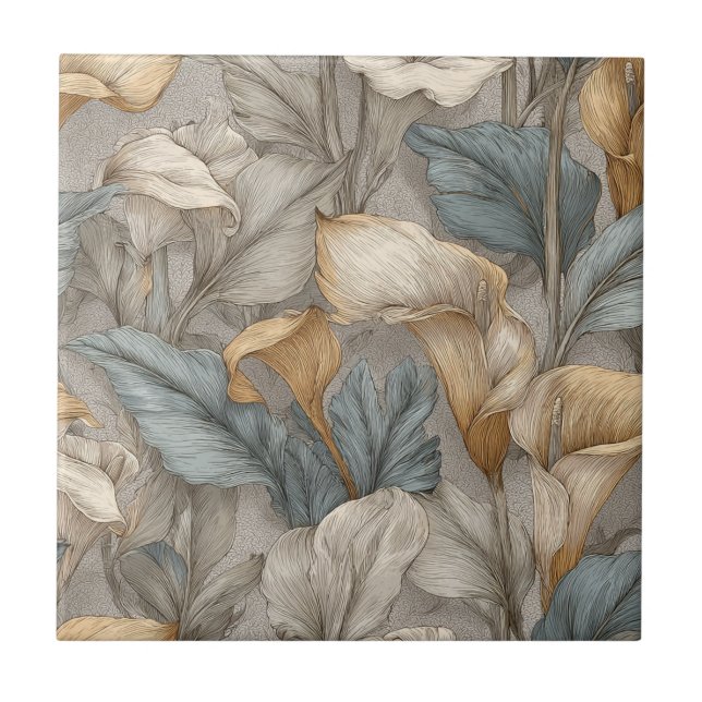 Elegant Decorative Calle Lilies  Tiles   Kakelplatta (Framsidan)