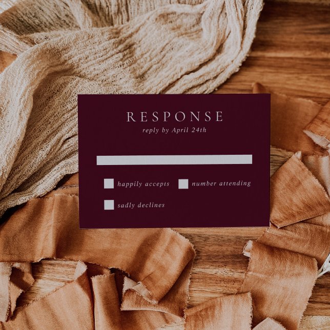 Elegant Deep Burgundy Classic Wedding OSA Kort (Skapare uppladdad)