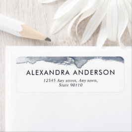 Elegant Deep Grått Watercolor Professionell Minima Returadress Etikett