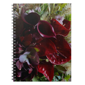 Elegant Deep Moody Burgundy Calla Lily Notebook Anteckningsbok