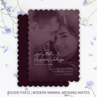 Elegant Deep Plum Duotone Photo Bröllop