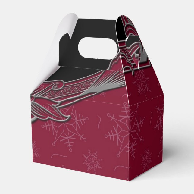 Elegant Deep Red and Black Winter Wedding Presentaskar (Framsidan Sidan)