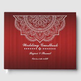 Elegant Deep Red Burgundy Paisley Mandala Gästböcker