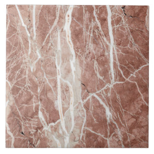 Elegant Deep Ro och White Marble Kakelplatta