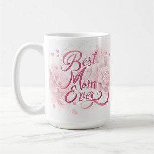 Elegant Deep Rosa Blommigt Best Mamma någonsin Kaffemugg