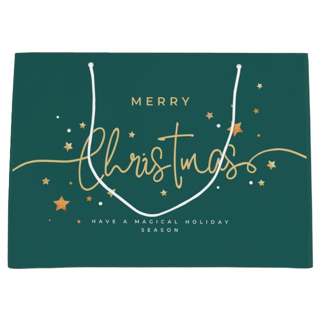 Elegant Deep-Teal Christmas Gift Bag | Modern Holi (Framsidan)