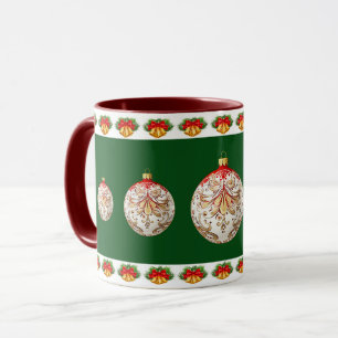 Elegant dekorativ botanisk jul jul mugg