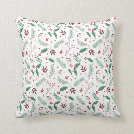 Elegant dekorativ kudde för julblommönster |