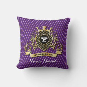 Elegant Dekorativ kudde med Guld Monogram