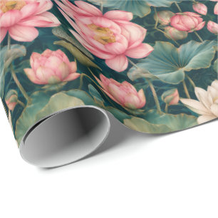 Elegant Dekorativ Lotus Blommig Konst Presentpapper