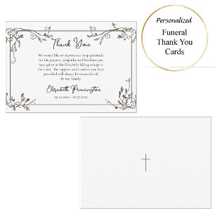Elegant Dekorativ Löv Scrollsar Ortodox Funeral Tack Kort