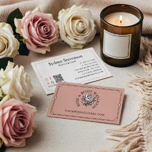 Elegant Dekorativ Ram Feminine Blommigt Ro Visitkort