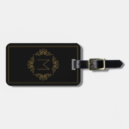 Elegant Dekorerad Golden SF Monogrammed Bagagebricka