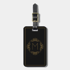 Elegant Dekorerad Golden SF Monogrammed Bagagebricka