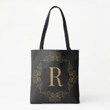 Elegant Dekorerad Golden SF Monogrammed